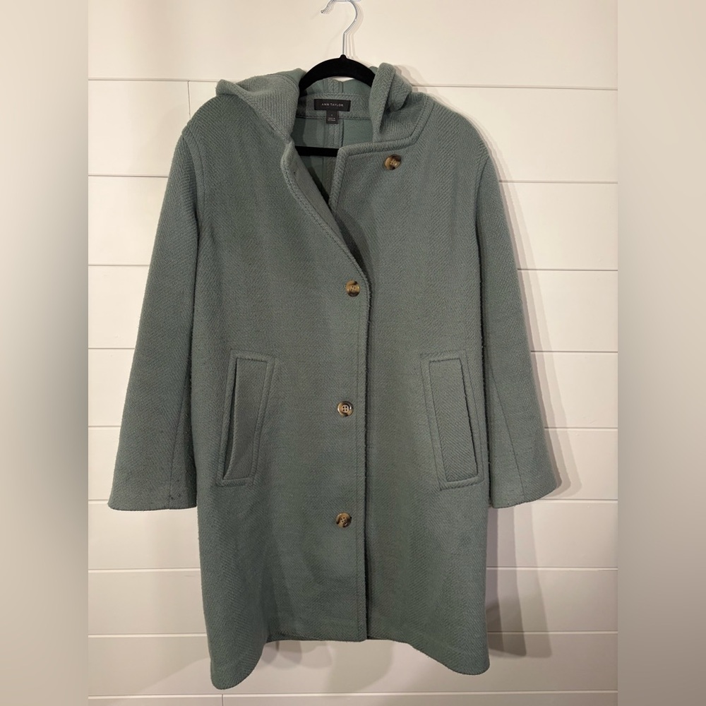 Ann Taylor Sage Teddy Jacket with Hood